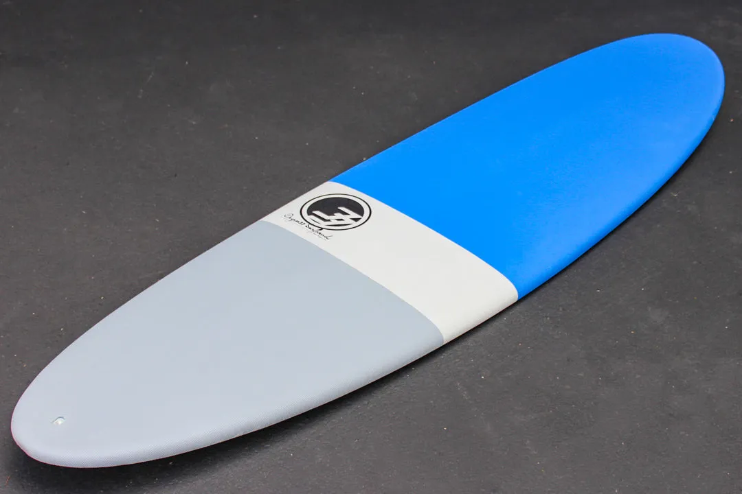 7'2" Poacher Funboard Surfboard Blue Dip (Hybrid Epoxy Softtop)